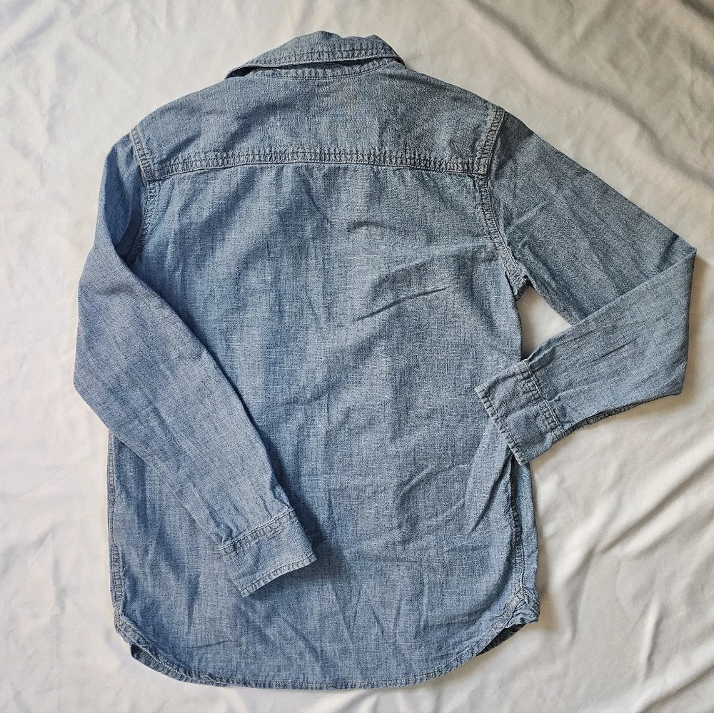 Gap Kids Chambray Light Blue Casual Button Down Denim Shirt- XL (12)